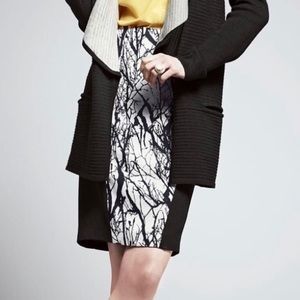 RACHEL ROY B&W Abstract Tree Branch Pencil Skirt 2